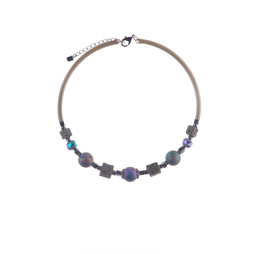 Колье-гривна «Рондо» (оливковый, фиолетовый)