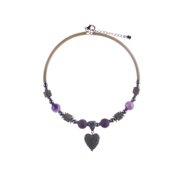 Колье-гривна «Рондо» (оливковый, фиолетовый)