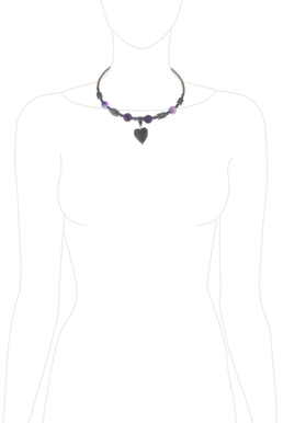 Колье-гривна «Рондо» (оливковый, фиолетовый)