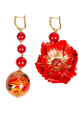 Серьги «Алый маков цвет»