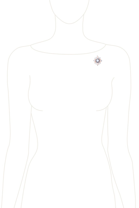 Брошь «Ослепительные звезды» (белый, бежевый)